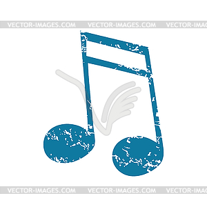 Sixteenth note grunge icon - vector clipart
