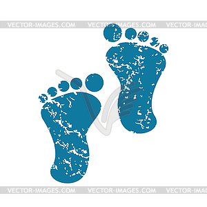 Footprint grunge icon - vector clip art