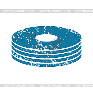 Disc pile grunge icon - vector clipart