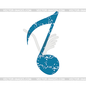 Eighth note grunge icon - vector clip art