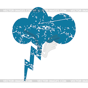 Thunderstorm grunge icon - vector image