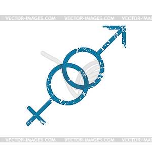 Gender symbols grunge icon - vector clipart