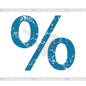 Percent grunge icon - vector image