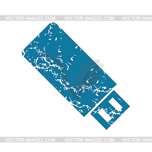 USB stick grunge icon - vector image