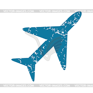 Plane grunge icon - vector image