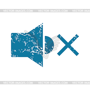 Muted loudspeaker grunge icon - vector image