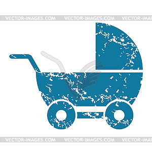 Grunge pram icon - vector clipart