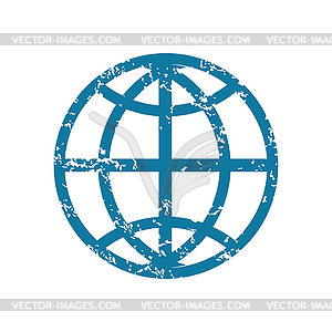 Grunge globe icon - vector clipart