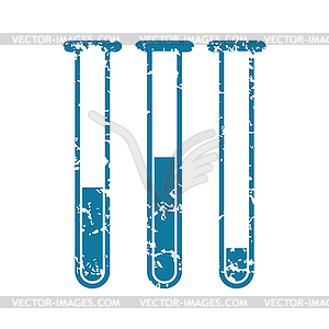 Grunge test tubes icon - vector EPS clipart