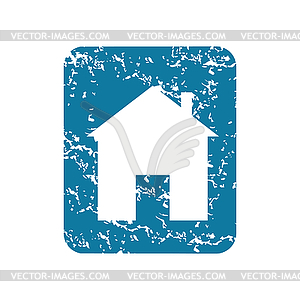 Grunge house sign icon - vector image