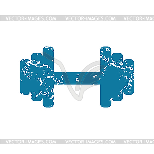 Grunge barbell icon - vector clipart