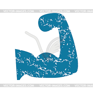 Grunge muscular arm icon - vector EPS clipart