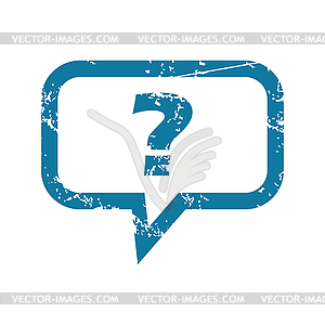 Grunge question message icon - vector image