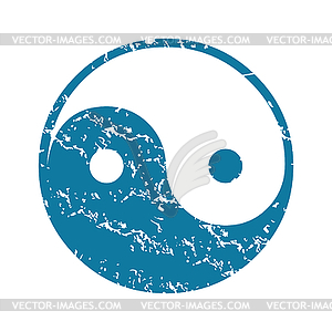 Grunge ying yang icon - vector image