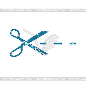 Grunge cutting scissors icon - vector clip art