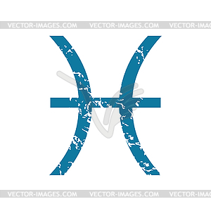 Grunge pisces icon - vector image