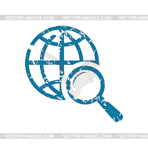 Grunge web search icon - vector image