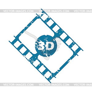 Grunge 3d strip icon - vector clipart