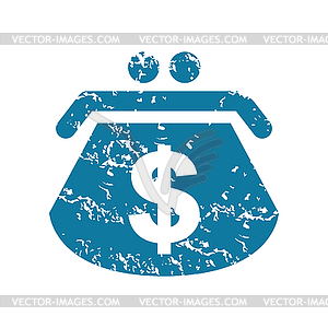 Гранж доллар кошелек значок - векторное графическое изображение