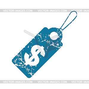 Grunge dollar price icon - vector clipart