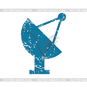 Grunge satellite dish icon - vector image