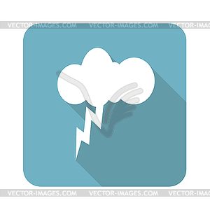 Square thunderstorm icon - vector clipart