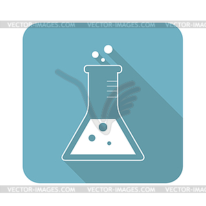 Square conical flask icon - vector clipart