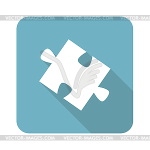 Square puzzle piece icon - vector image