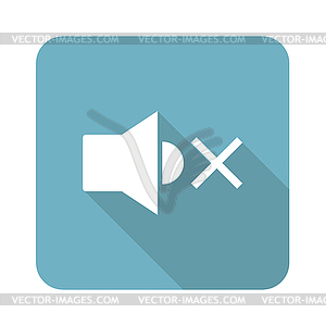 Square muted loudspeaker icon - vector image