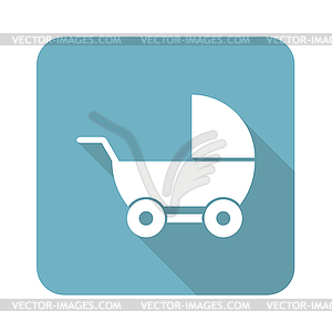 Square pram icon - vector image