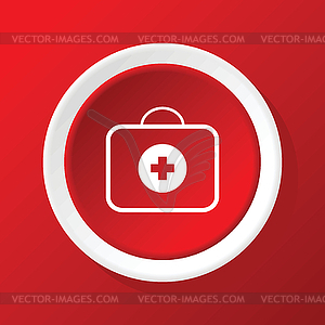 First-aid kit icon on red - stock vector clipart