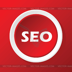 SEO icon on red - vector image