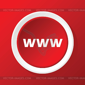 WWW icon on red - royalty-free vector image