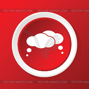 Thought clouds icon on red - vector clipart