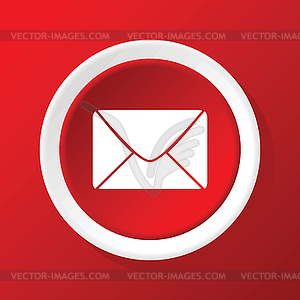 Letter icon on red - vector image