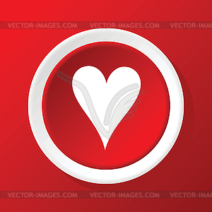 Hearts icon on red - vector clipart