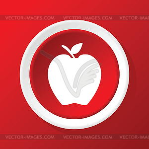 Apple icon on red - vector EPS clipart