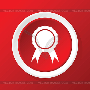 Certificate seal icon on red - vector EPS clipart