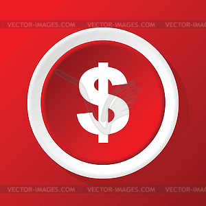 Значок доллара на красный - векторизованное изображение клипарта