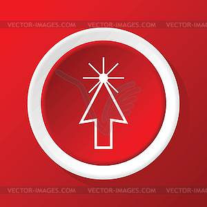 Arrow cursor icon on red - vector EPS clipart