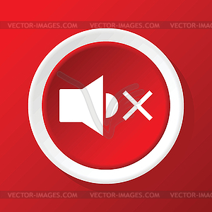 Muted icon on red - vector image