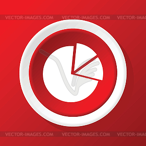 Diagram icon on red - vector clipart