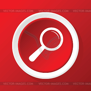 Search icon on red - vector clip art