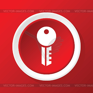 Key icon on red - vector image