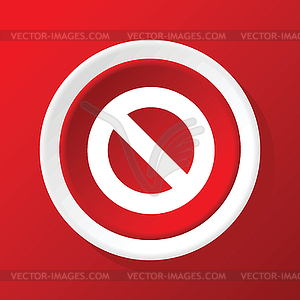 NO sign icon on red - vector clip art