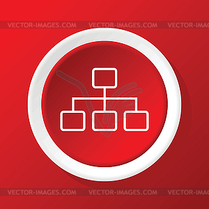 Scheme icon on red - vector image