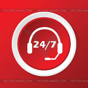 Support icon on red - vector image