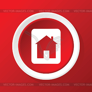 House sign icon on red - vector clip art