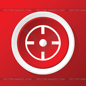 Target icon on red - vector clipart