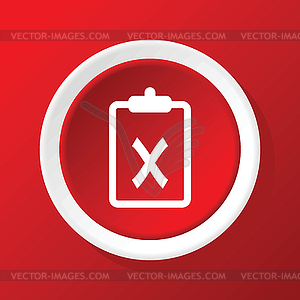 Negative decision icon on red - vector EPS clipart